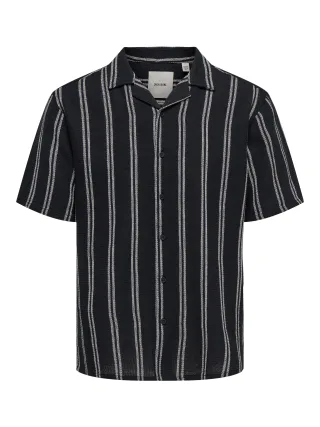ONLY&SONS - ONSTREV LIFE REG STRIPE SS SHIRT NOOS Dark Navy - Gr. - XXL