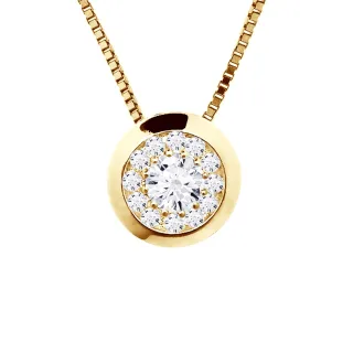 DIADEMA - Halskette mit Diamanten - Gelbgold - venezianische Kette