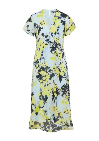 comma - Kleid blau|mehrfarbig - Gr. - 36