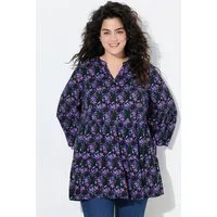 Angel of Style Tunika Bluse A-Linie Blüten-Muster 3/4-Ärmel Volants