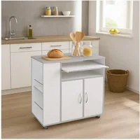 HTI-Living Hochschrank Küchenschrank Thekla Weiß/Silber (Stück, 1-St., 1 Küchenschrank ohne Dekoration) Mehrzweckschrank Küchenrollwagen