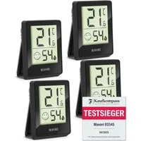 MAVORI Hygrometer und Thermometer digital mit sehr präzisen Messwerten, (4-St), Thermometer mit Luftfeuchtigkeit