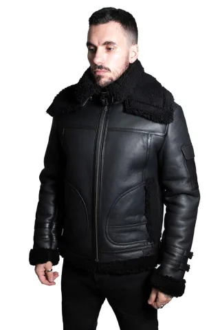 Herren-Retro-Biker-Lammfelljacke-Avignon