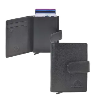 Kartenetui mit Alucase aus Leder schwarz | Greenburry Kings Nappa | Klassische Eleganz und moderner RFID-Schutz für Herren und Damen.