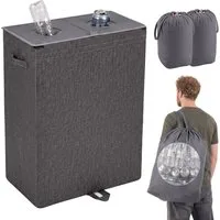Sekey Flaschenkorb Pfandflaschen Sammelbehälter Flaschensammler für Leergut Aufbewahrung, 160L Pfandflaschen-Behälter mit Deckel als Tragetasche für Recycling