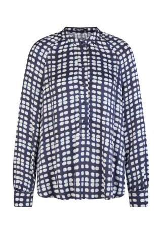 Marc Aurel - Raglanbluse mit abstraktem Punktedruck blue varied - Gr. - 34
