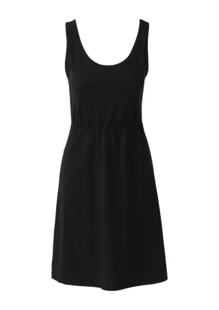 Q/S designed by - Kurzes Jerseykleid aus Baumwolle schwarz - Gr. - L