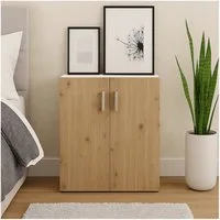 HTI-Living Mehrzweckschrank Kommode mit 2 Regalfächern Nina Weiß-Artisaneiche (Stück, 1-St., 1 Kommode) Schrank Anrichte Sideboard