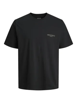 JACK&JONES - JORMONTAUK AOP BACK TEE SS CREW NECK SN Black - Gr. - XL