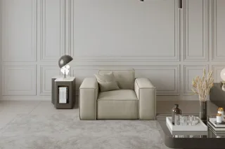Sessel Designersessel CELES in Stoff Opera Velvet Creme