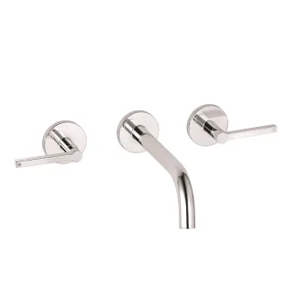 KLUDI NOVA FONTE 3-Loch-Waschtisch PURISTIC Unterputz-Wandmontage 180 mm chrom 201440515