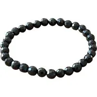 Steinfixx® Perlenarmband Turmalin (Schörl) Durchmesser 6mm, facettiert, handgefertigt (Länge 18,0 cm, 1-tlg., incl. Geschenkverpackung und Edelsteinkarte), AAA-Qualität aus Brasilien