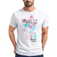 Neverless Print-Shirt Herren T-Shirt Palmen Sommer Strand Surfing Surf Pacific Island mit Print
