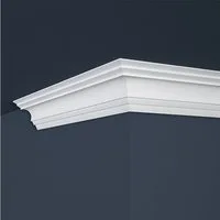PROVISTON Stuckleiste Polystyrol, 50 x 50 x 2000 mm, Weiß, Deckenleiste, Kleben, Polystyrol, 1-St.