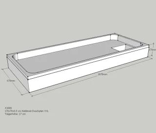 Neuesbad Wannenträger für Kaldewei Duschplan XXL 70x170x6,5 SD24004