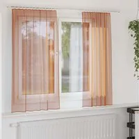 vidaXL Vorhang, Voile Vorhänge mit Stangentaschen 2 Stk. Terrakotta