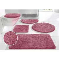 OTTO home Badematte Inga, Badezimmer Teppich, Badvorleger, Höhe 20 mm, rutschhemmend beschichtet, schnell trocknend, strapazierfähig, fußbodenheizungsgeeignet, Polyester, halbrund, Badteppich, unifarben, weich, als halbrund und rechteckig erhältlich