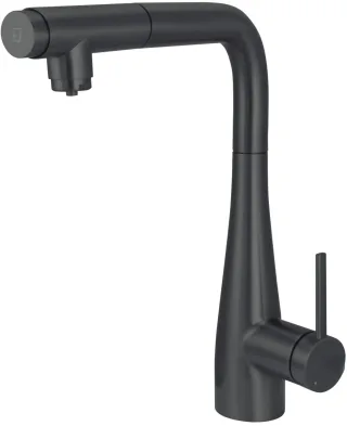 Neuesbad Armatur mit PULL-OUT SPRAY und WATER FILTER Anschluss, Schwarz NB1DEBREN75M1