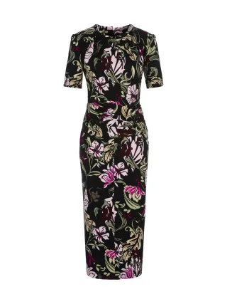 Marc Cain Collections - Floral gemustertes Kleid black - Gr. - 42
