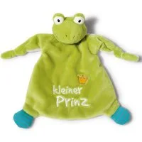 Nici Schmusetuch My First NICI Kollektion, Froschkönig, Kleiner Prinz, mit dreidimensionalen Augen mit aufgestickten Pupillen