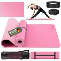 RE:SPORT Gymnastikmatte 183 x 61 x 0,6 cm mit Tragetasche Yogamatte TPE Fitnessmatte (rutschfest), Trainingsmatte mit Tragegurt Fitness Gymnastik Pilates Workout