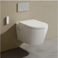 HOROW Dusch-WC Intelligente Hänge WC mit Bidet Funktion, Japanische spülrandlos WC, Wand WC, Abgang waagerecht, mit Warmwasser, Beheizter Sitz, Instellbarem Wasserdruck, Warme Lufttrocknung, Damenpflege