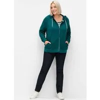 Sheego Shirtjacke Kapuzensweatjacke Langarm