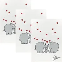 Kracht Geschirrtuch Geschirrtuch "Ottifant" 3er-Pack, Halbleinen Motiv