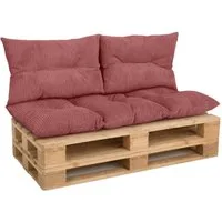 Amilian Palettenkissen Set 3-teilig Palettenauflagen für Europaletten, Balkon, Terrasse, Sitzkissen 120x60 cm + 2x Kissen 40x60 cm