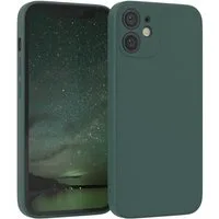 EAZY CASE Handyhülle für Apple iPhone 12 Mini Hülle Silikon 5,4 Zoll, Silikon Schutzhülle mit Kameraschutz kratzfest bumper Grün / Nachtgrün