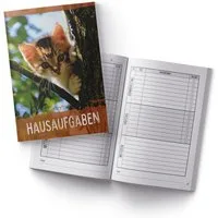 itenga Notizheft itenga Hausaufgabenheft Katze (Motiv 24) DIN A5, 96 Seiten