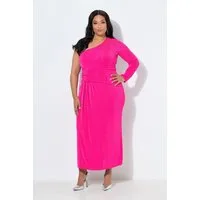 Ulla Popken Partykleid Maxikleid schulterfrei Wickeloptik