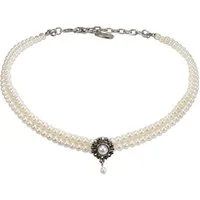 Alpenflüstern Collier Trachten Glamour-Kropfkette Helena (creme-weiß), - Perlen Halskette, Trachtenkette, eleganter Damen-Trachtenschmuck, Di