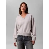 Calvin Klein Jeans Sweatshirt LS TERRY WOVEN LABEL VNK SWEATSH Regular fit mit V-Ausschnitt