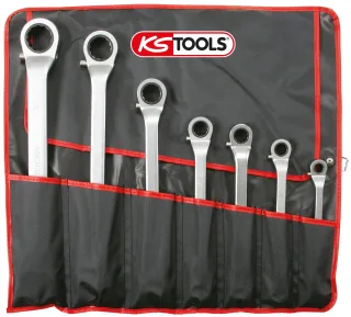 KS Tools Ratschenringschlüssel-Satz, umschaltbar, 7-tlg - 520.1100