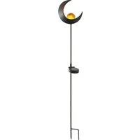 STAR TRADING LED Solarleuchte Solar Dekoration Melilla, Tageslichtsensor, LED fest integriert, bernsteinfarben, Dämmerungssensor, amberfarbenes Licht, schlanke Bauform