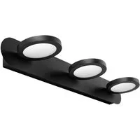 EMKE LED Wandleuchte Spiegelleuchte 3 Schwenkbar flammig 4000K Neutralweiß Licht, LED fest integriert, Neutralweiß, L: 50cm IP20 für Schlafzimmer, Wohnzimmer Schwarz mattiert