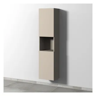 Sanipa 3way Hochschrank mit 2 Türen und 1 offenem Fach, Kaschmir-Matt SP1161U