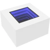 vidaXL Couchtisch LED-Couchtisch Weiß 60x60x40 cm Holzwerkstoff (1-St)