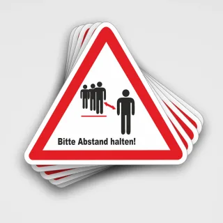 Aufkleber "bitte Abstand halten"