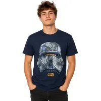 Star Wars Print-Shirt Offizielles Star Wars T-Shirt Herren Dunkelblau Casual Fan-Merch Shirt