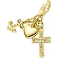 GIORGIO MARTELLO MILANO Charm-Einhänger Glaube Liebe Hoffnung, vergoldet, Silber 925