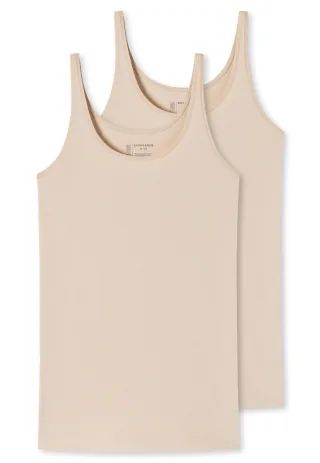 SCHIESSER - 2PACK Trägertop sand - Gr. - 44