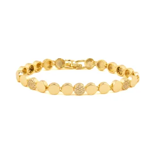 Luxenter Armband aus funkelnden Zirkonia, veredelt mit 18 Karat Gelbgold – Sywi