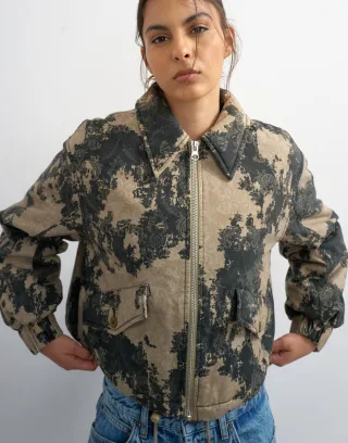 topshop - TSHOPE PRINTED JACKET OTW Abbey Stone - Gr. - S