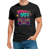 MoonWorks Print-Shirt Herren T-Shirt Vibes of the 90s Party Fasching Karneval Kostüm-Ersatz mit Print