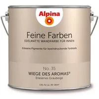 Alpina Wand- und Deckenfarbe Erlesenes Graubeige No. 35, Matt, wasserbasiert, ohne Grundierung, hochdeckend