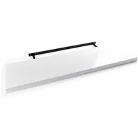 Home4You Wandboard MIKI, B 100 x H 23,5 cm, Weiß Hochglanz, MDF, PVC, 1-tlg., 1 Ablagefläche