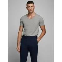 Jack & Jones T-Shirt SLIM- FIT BASIC TEE V-NECK mit V-Ausschnitt