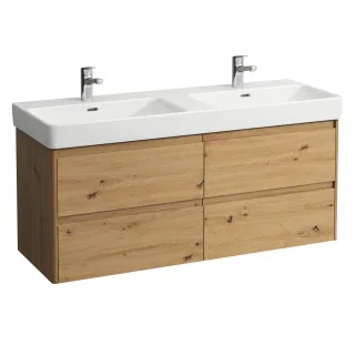 LAUFEN Waschtischunterschrank BASE 2.0 446x1269x515 4 Schubl m. Griffmulde f.WT H814968 wildeiche, H H4113341082671